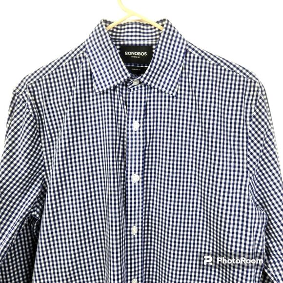 Bonobos Mens Standard Fit Gingham Pattern Long Sleeve Button Down Size 15 1/2 - Picture 3 of 6